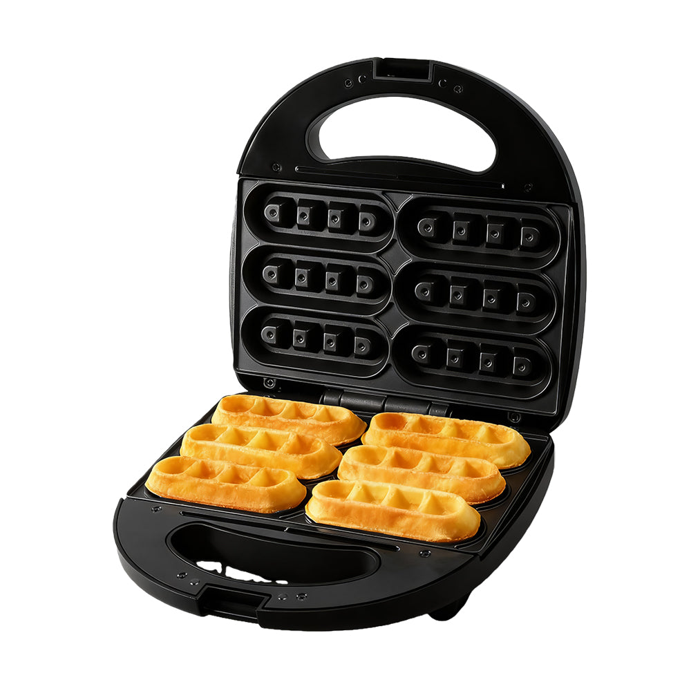 Double Electric Omelette Maker with Nonstick Dual 4.75" Grooves – Black