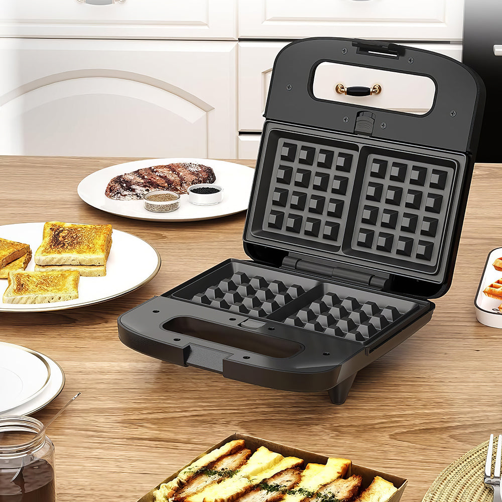 3-in-1 Waffle, Panini & Sandwich Maker, 750W, Nonstick, Cool-Touch