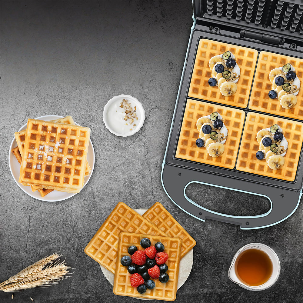 4-Slice Stuffed Belgian Waffle Maker, 1.2" Thick Flip Iron – Graphite