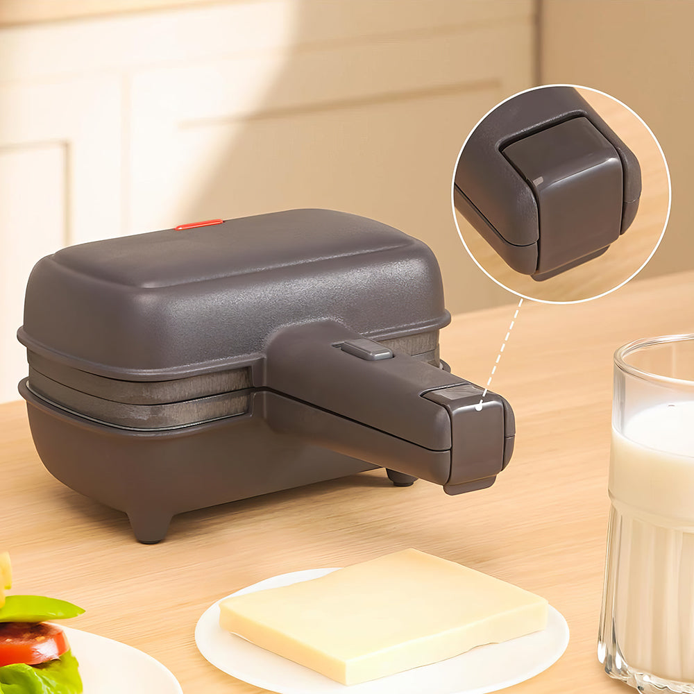 Mini Sandwich Maker with Removable Plates, Nonstick, 500W – Black