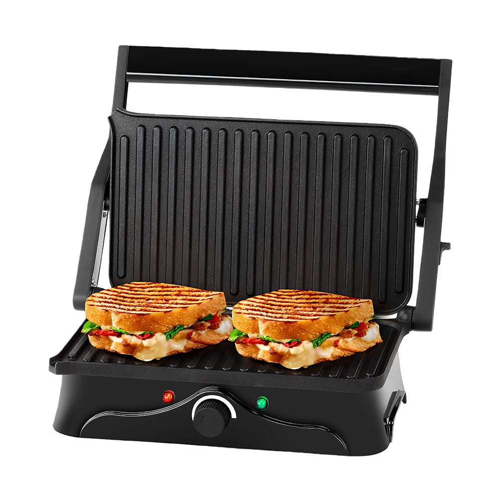 2-Slice Panini Press & Grill, Nonstick, 180° Open with Temp Control