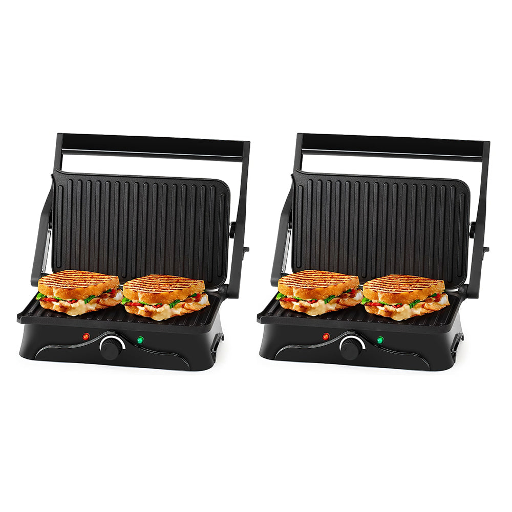 2-Slice Panini Press & Grill, Nonstick, 180° Open with Temp Control
