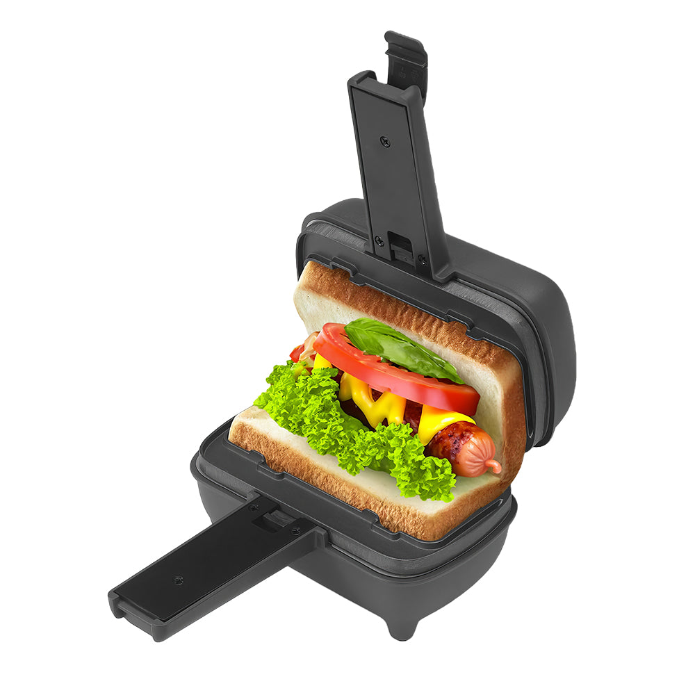 Mini Sandwich Maker with Removable Plates, Nonstick, 500W – Black