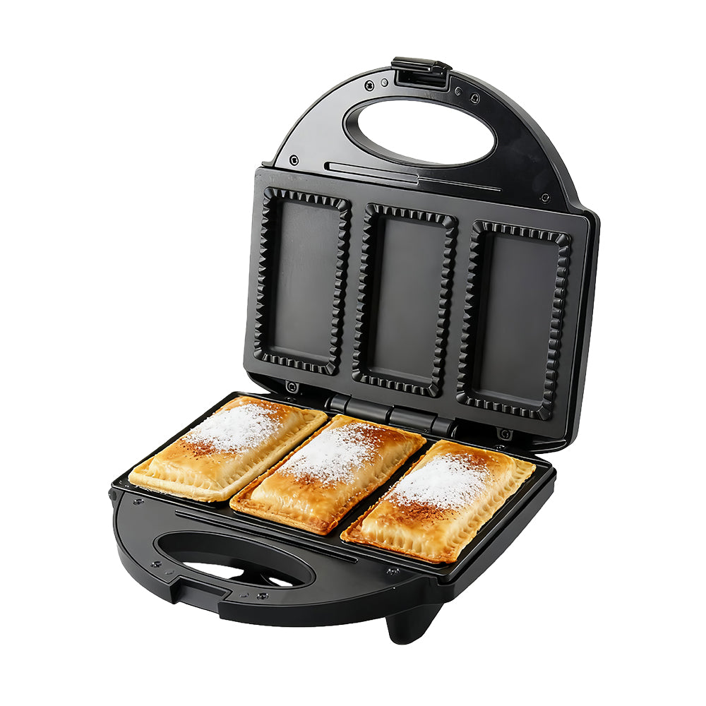 Double Electric Omelette Maker with Nonstick Dual 4.75" Grooves – Black