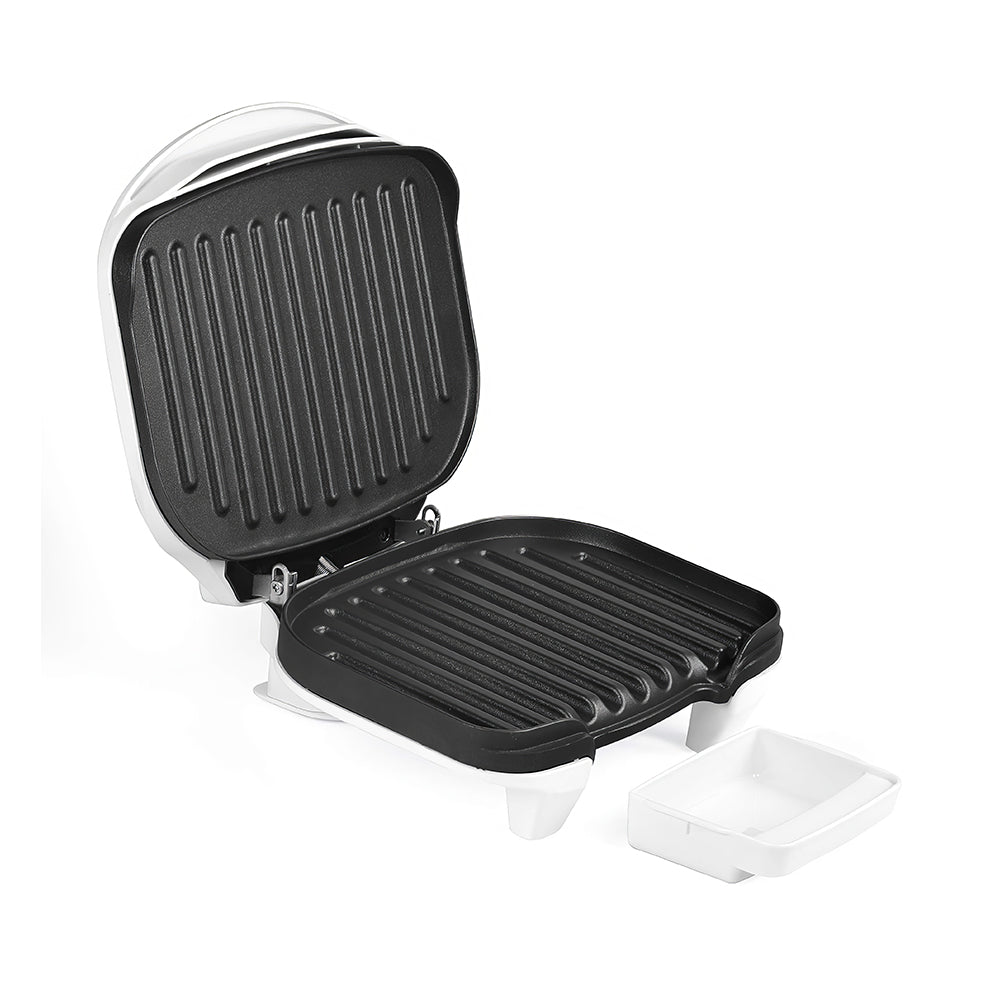 2-Serving Electric Indoor Grill & Panini Press, Non-Stick, 870W – White