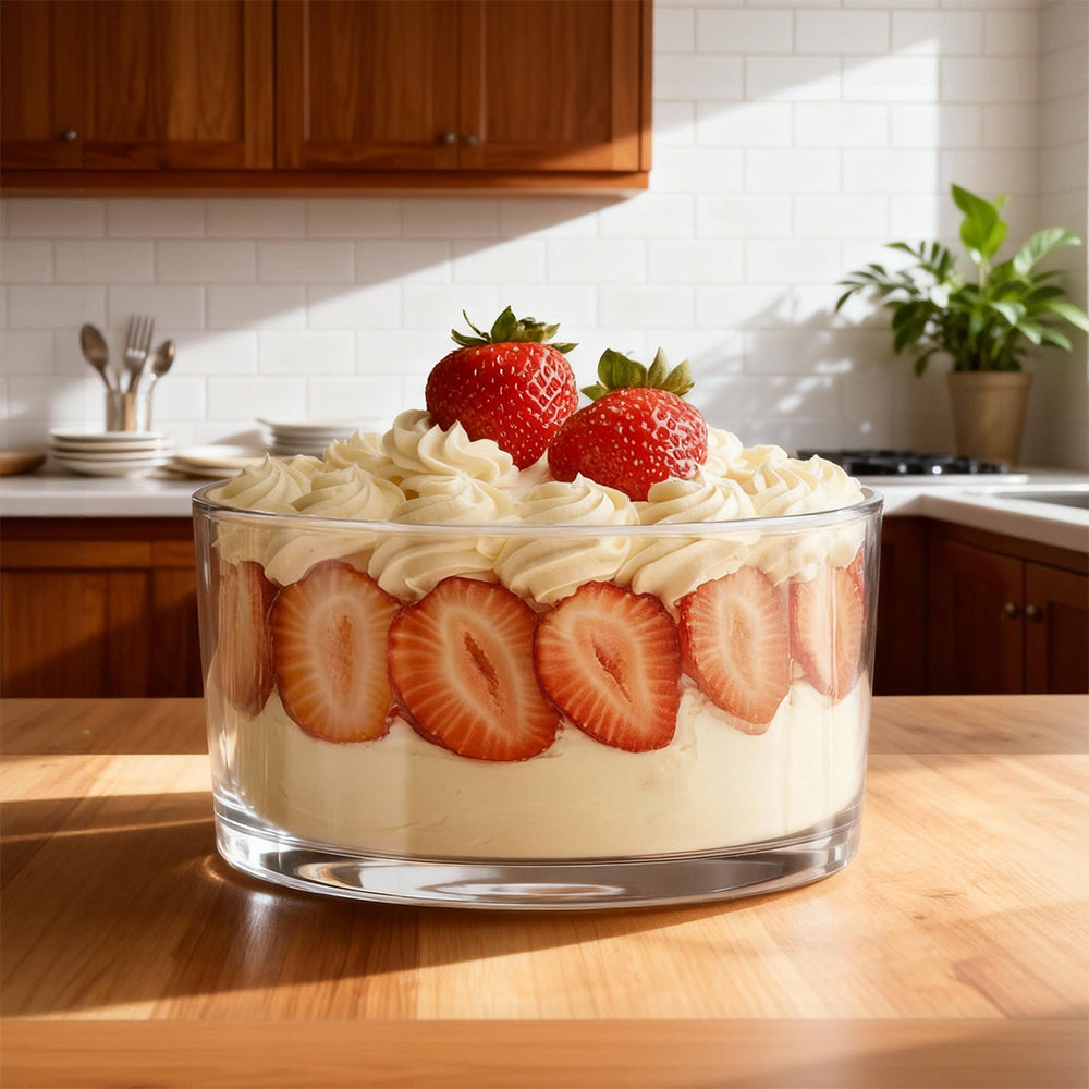 Glass Salad Bowl 118oz Versatile Trifle and Fruit Bowl Elegant and Durable for Serving Salads Desserts