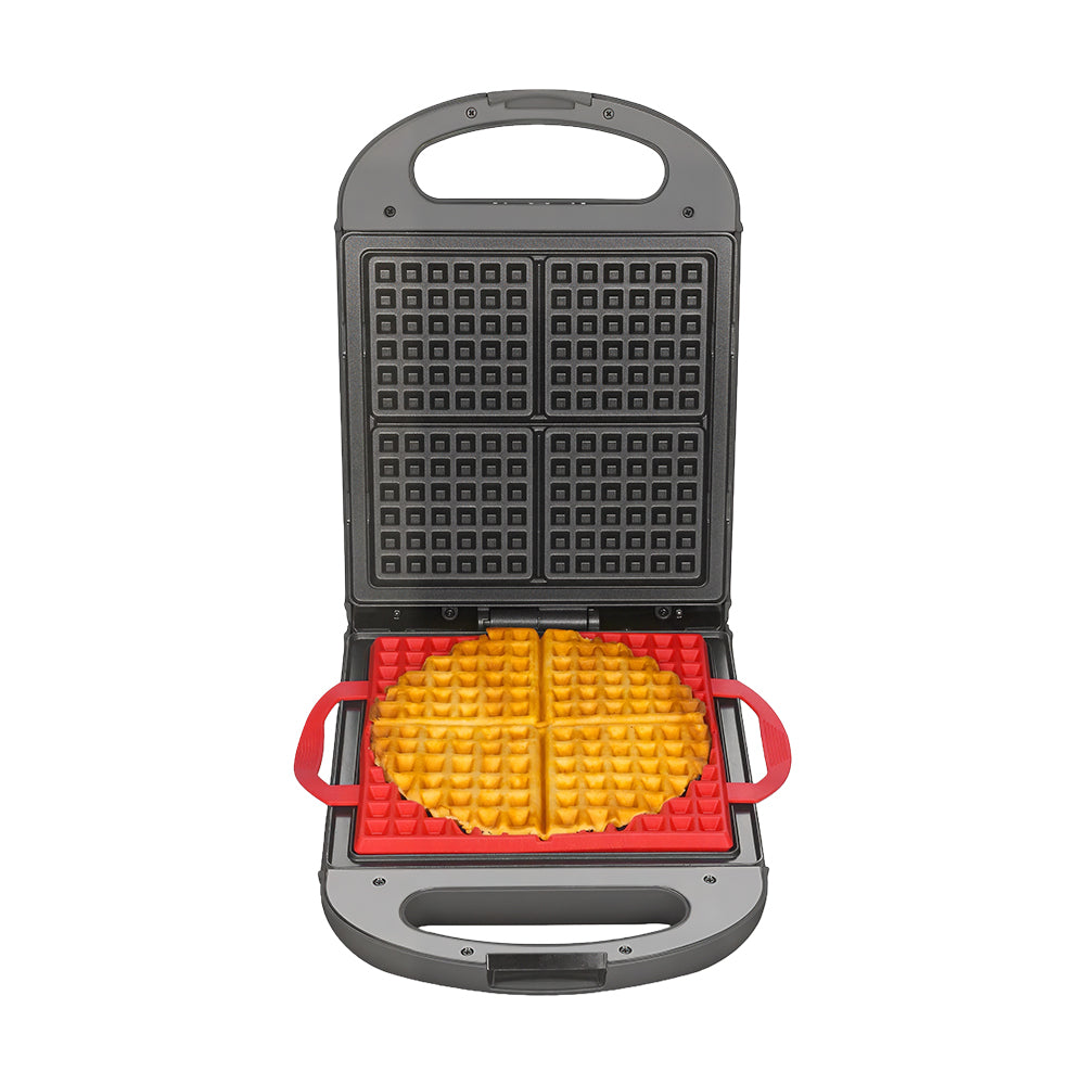 4-Slice Stuffed Belgian Waffle Maker, 1.2" Thick Flip Iron – Graphite