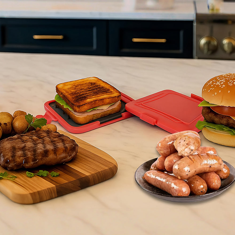 Microwave Sandwich & Panini Maker, Nonstick, Portable, Dishwasher Safe