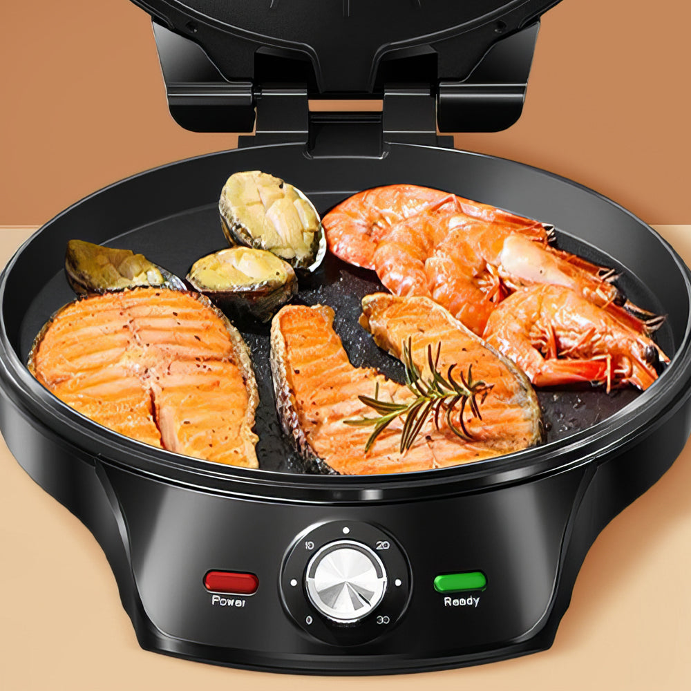 1000W 2-in-1 Pizza Maker & Indoor Griddle, 8.5" Nonstick Plate
