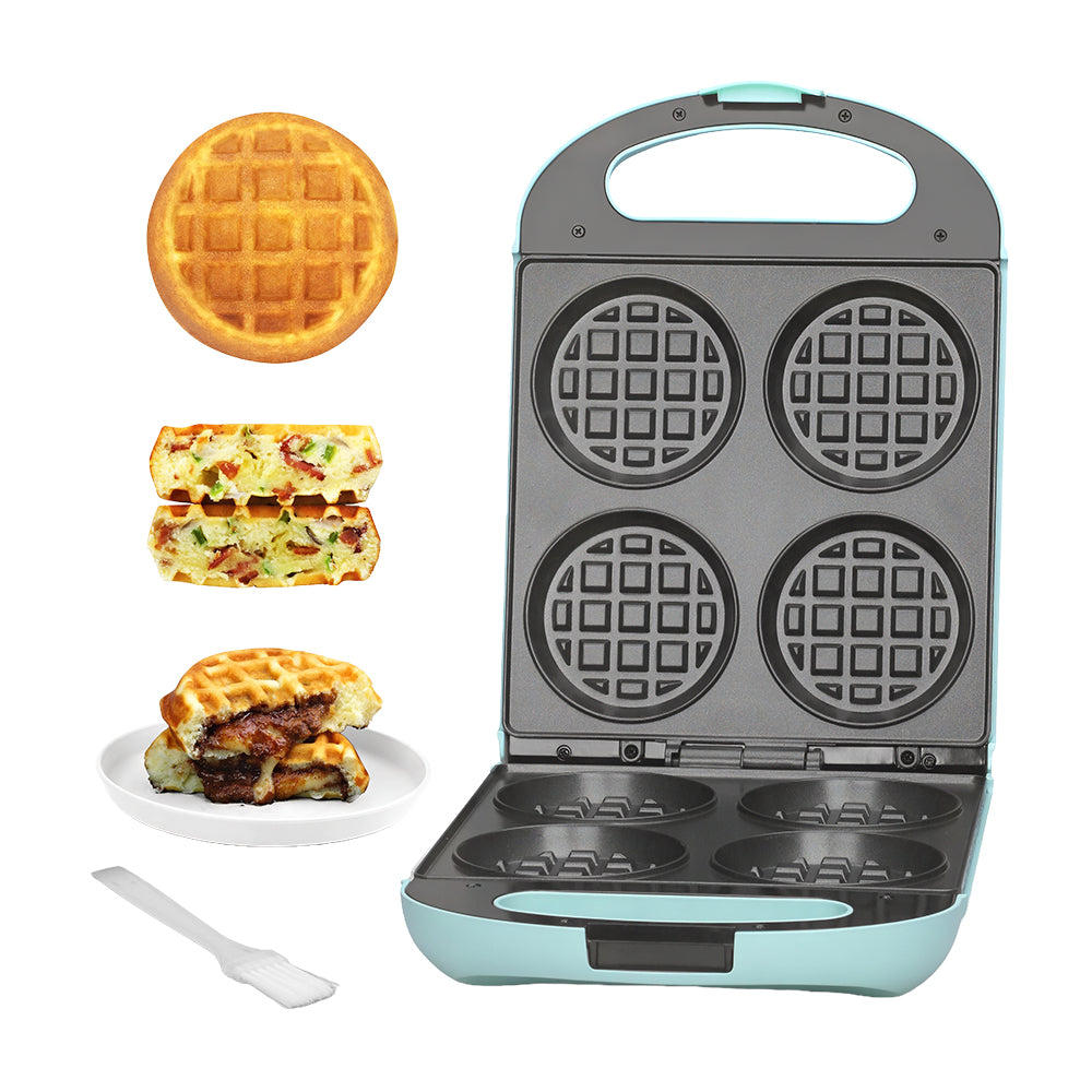 4-Slice Stuffed Belgian Waffle Maker, 1.2" Thick Flip Iron – Graphite