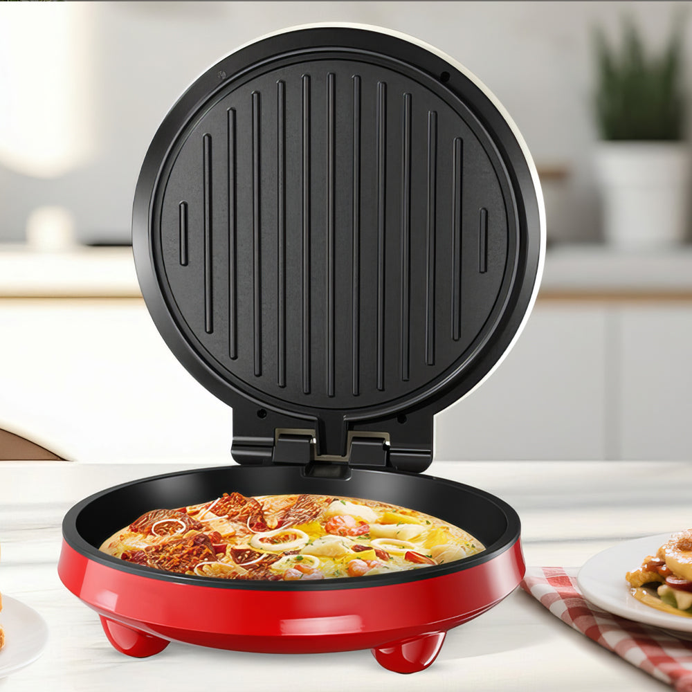 1000W 2-in-1 Pizza Maker & Indoor Griddle, 8.5" Nonstick Plate