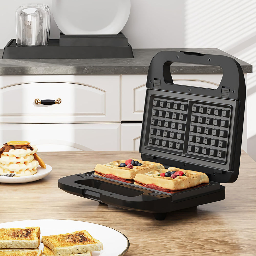 3-in-1 Waffle, Panini & Sandwich Maker, 750W, Nonstick, Cool-Touch