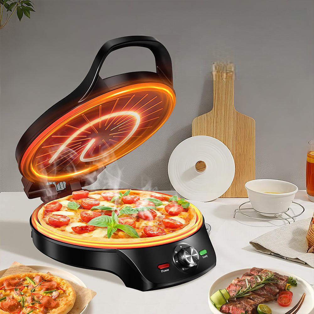 1000W 2-in-1 Pizza Maker & Indoor Griddle, 8.5" Nonstick Plate