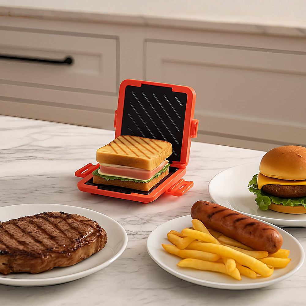 Microwave Sandwich & Panini Maker, Nonstick, Portable, Dishwasher Safe