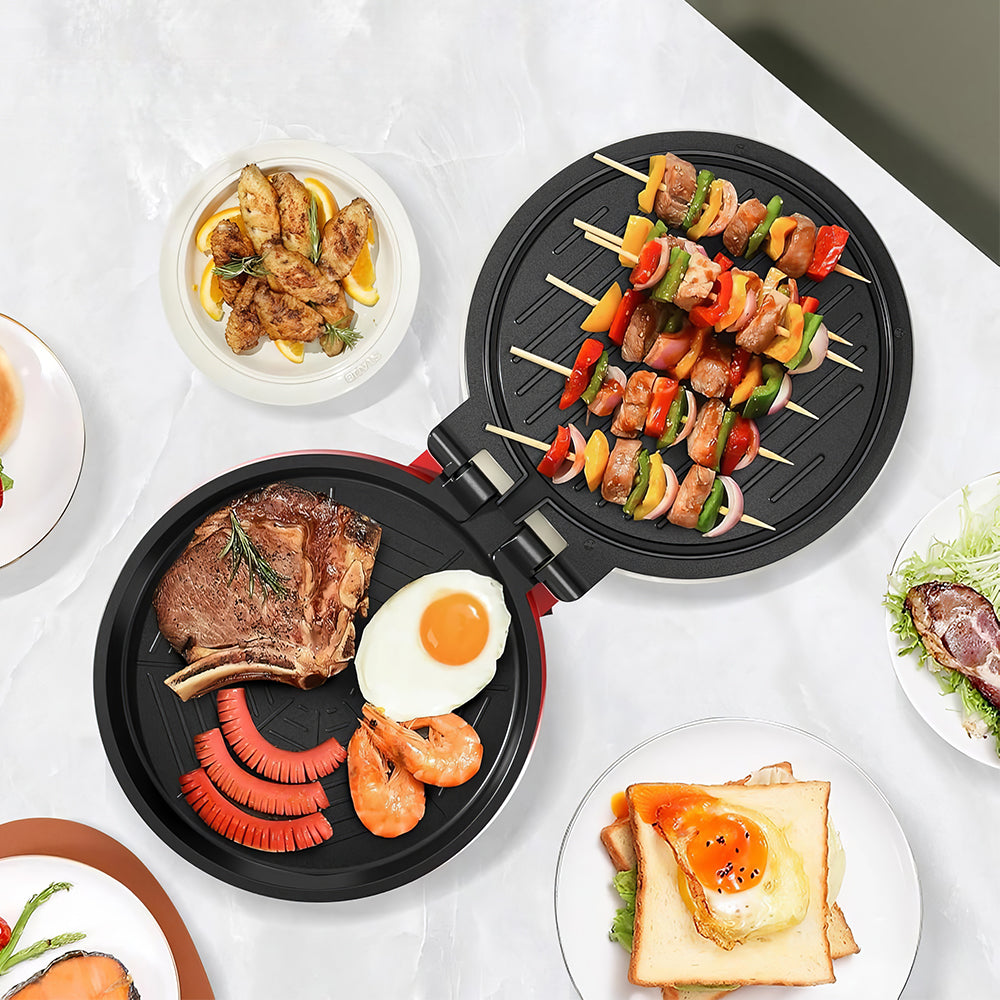 1000W 2-in-1 Pizza Maker & Indoor Griddle, 8.5" Nonstick Plate