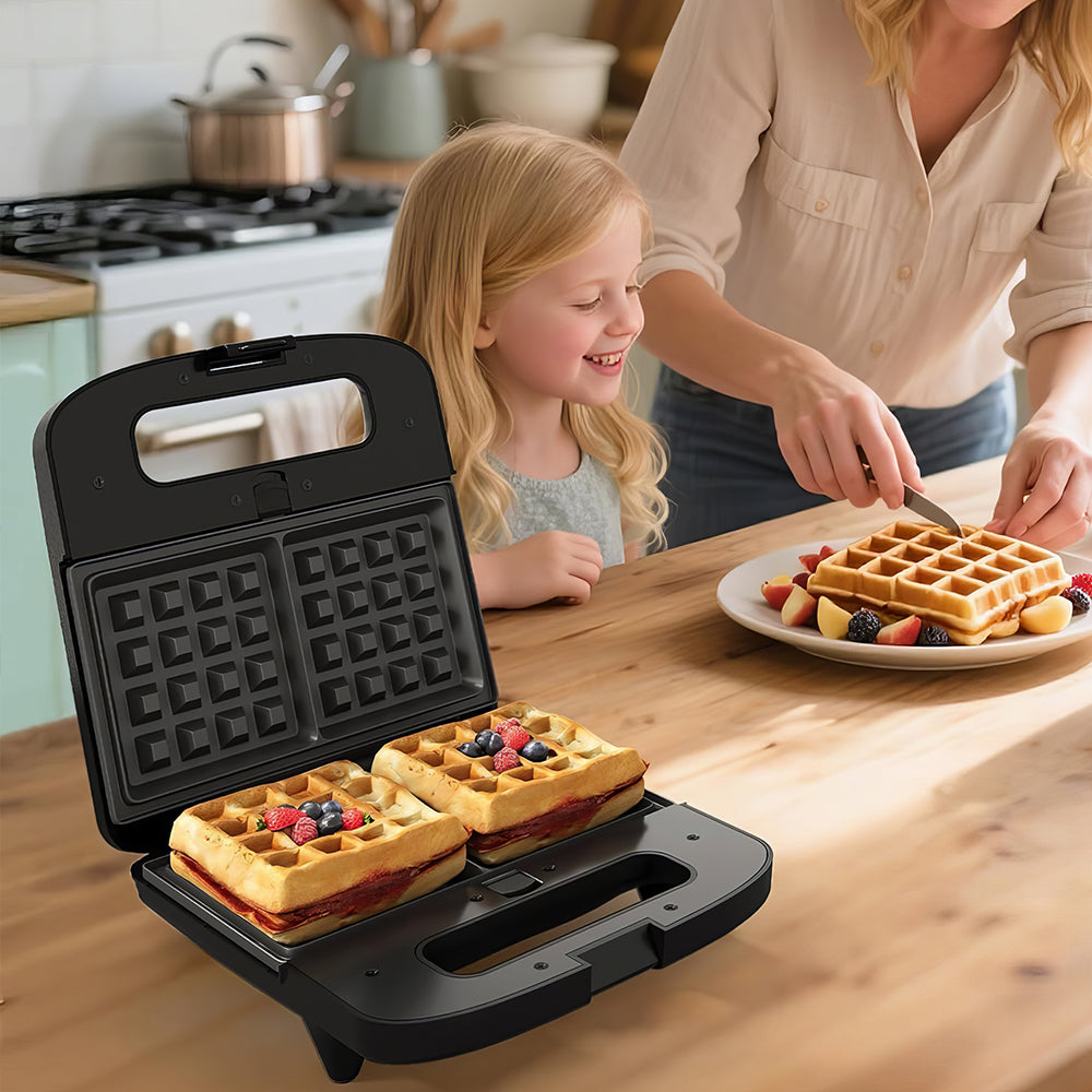 3-in-1 Waffle, Panini & Sandwich Maker, 750W, Nonstick, Cool-Touch